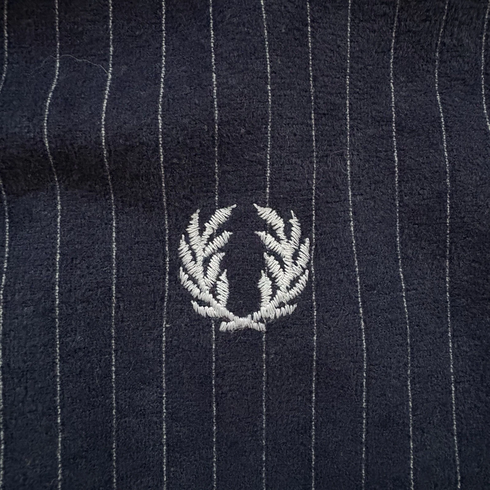 Vintage Fred Perry Track Jacket Full Zip Men’s Medium Navy Blue Pinstripe USA image 4