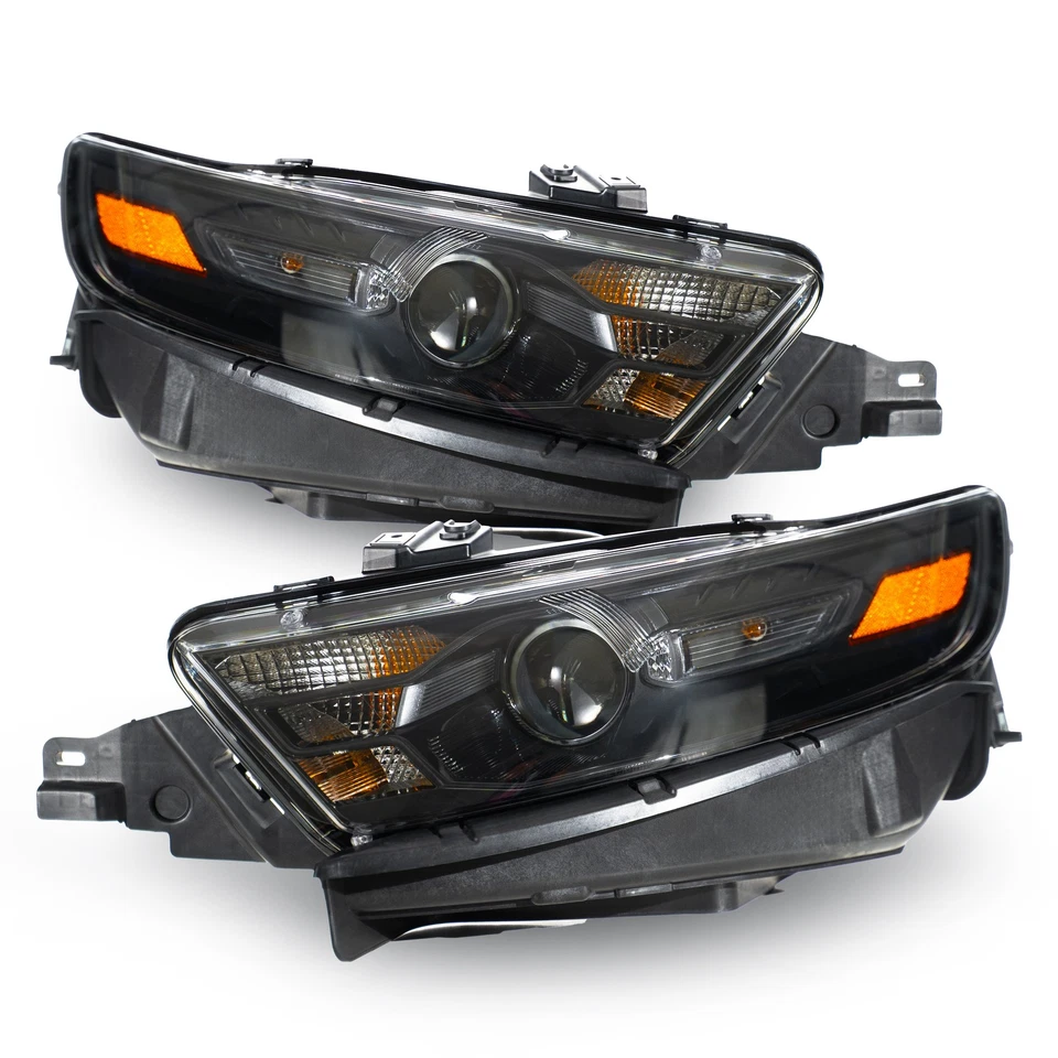 Halogen Headlights For 2016-2019 Ford Taurus w/ Black Trim Pair Left +Right Side - Image 2 of 4