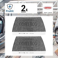 2x ORIGINAL® Corteco Filter, Innenraumluft Aktivkohle für Honda CR-V I CIVIC
