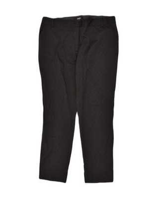 Oasis Damen schmale Freizeithose UK 16 Large W34 L28 schwarz Blumenmuster Baumwolle AF20