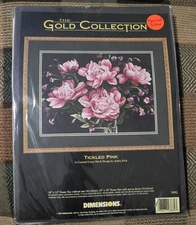 NEW Dimensions Gold Collection TICKLED PINK Cross Stitch Kit #3882 USA Vtg 1998