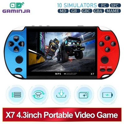 Gaminja X7 4,3 Zoll integrierte 10000 Spiele Handheld-Spielkonsole