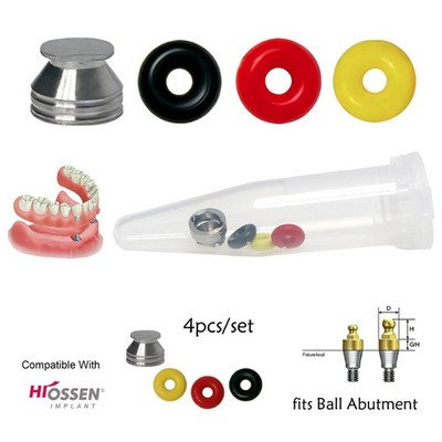 US Dental O-ring 4Pcs/Set for Ball Attachment Abutment Compatible Hiossen Osstem