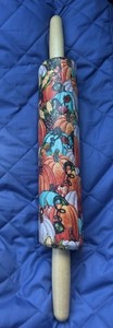Pioneer Woman ~ Stoneware ~ Rolling Pin ~ Harvest Pattern w/ Wood Handles - NICE