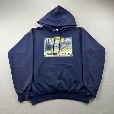 Vintage Sierra Nevada Brewing Hoodie Sweatshirt Mens Small Navy Blue Bigfoot Ale
