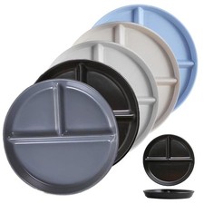 Portion Control Plate 9 Unbreakable Divided 3 Compartment Plastic 5 PCS