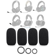 4 Mic Foam Covers+12 O-Rings for CORSAIR VOID RGB ELITE,HS35,HS70 Headsets