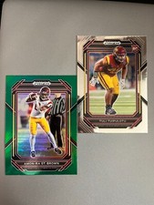 PRIZM DRAFT rookie card Tuli Tuipulotu RC Amon-ra St. Brown GREEN refractor USC