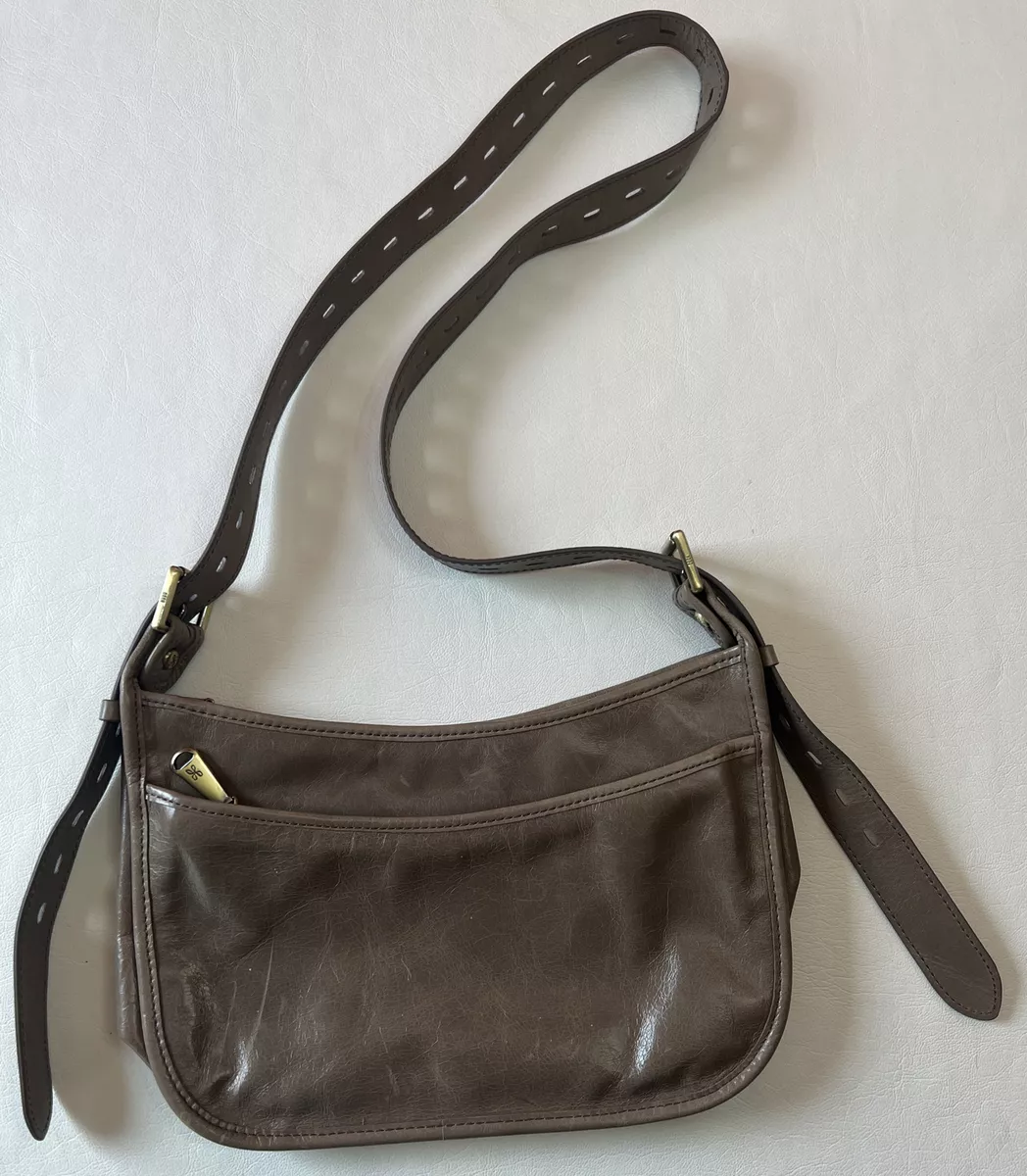 HOBO International CHASE Dark Taupe Leather Crossbody Shoulder Bag Boho  Purse