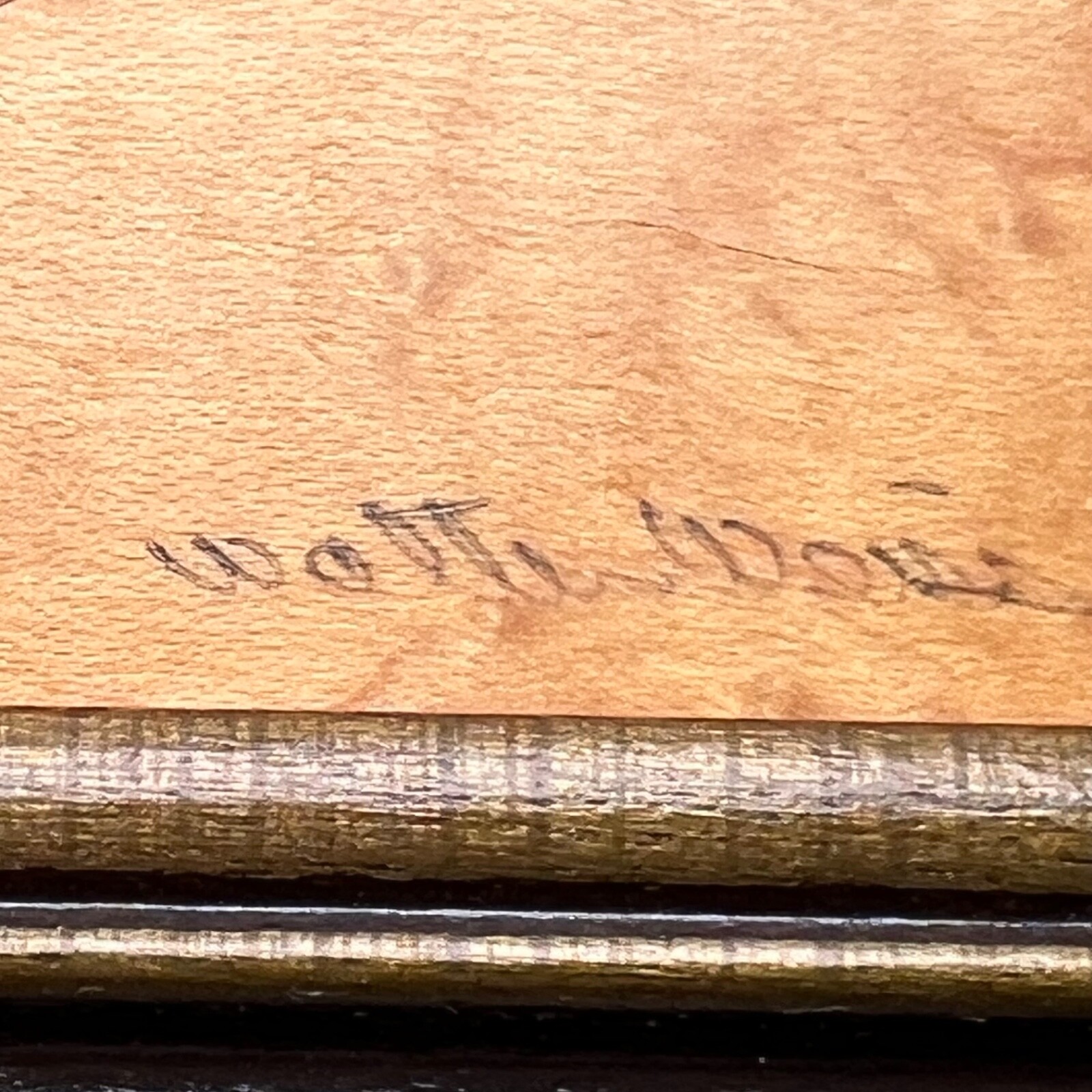 Marquetry Wood Inlay Hummingbird Bird Flower Signed Walter Weiss Framed 8"