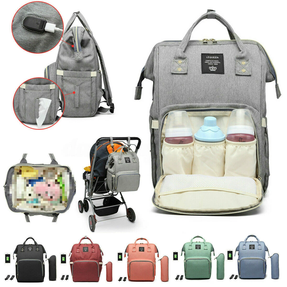 Lequeen diaper backpack 2025