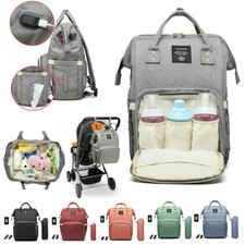 LEQUEEN Impermeable Bebé Pañales Bolsa Maternidad Maternidad Puro Color USB Mochila
