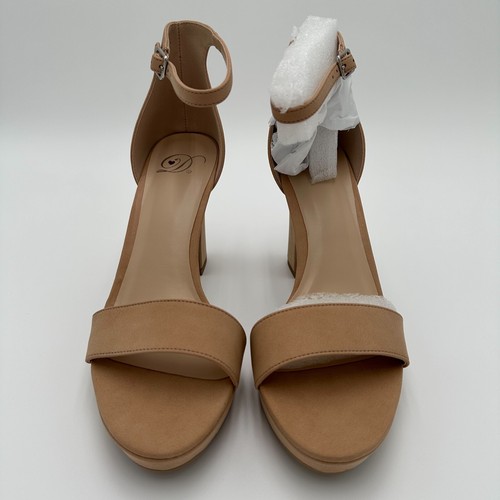 Platform Block 4" Heel Sandals - Open Toe, Ankle Strap - Picture 2 of 10
