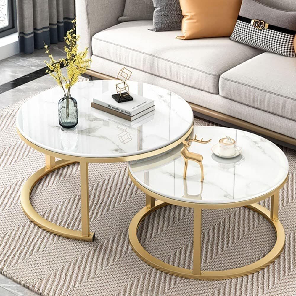 CASART Stackable Nesting Tables, Set of 3 Coffee Table Sofa Side Table ...