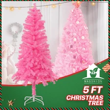 5 FT Pink Christmas Tree Artificial Home Xmas Holiday Decoration w/Metal Stand