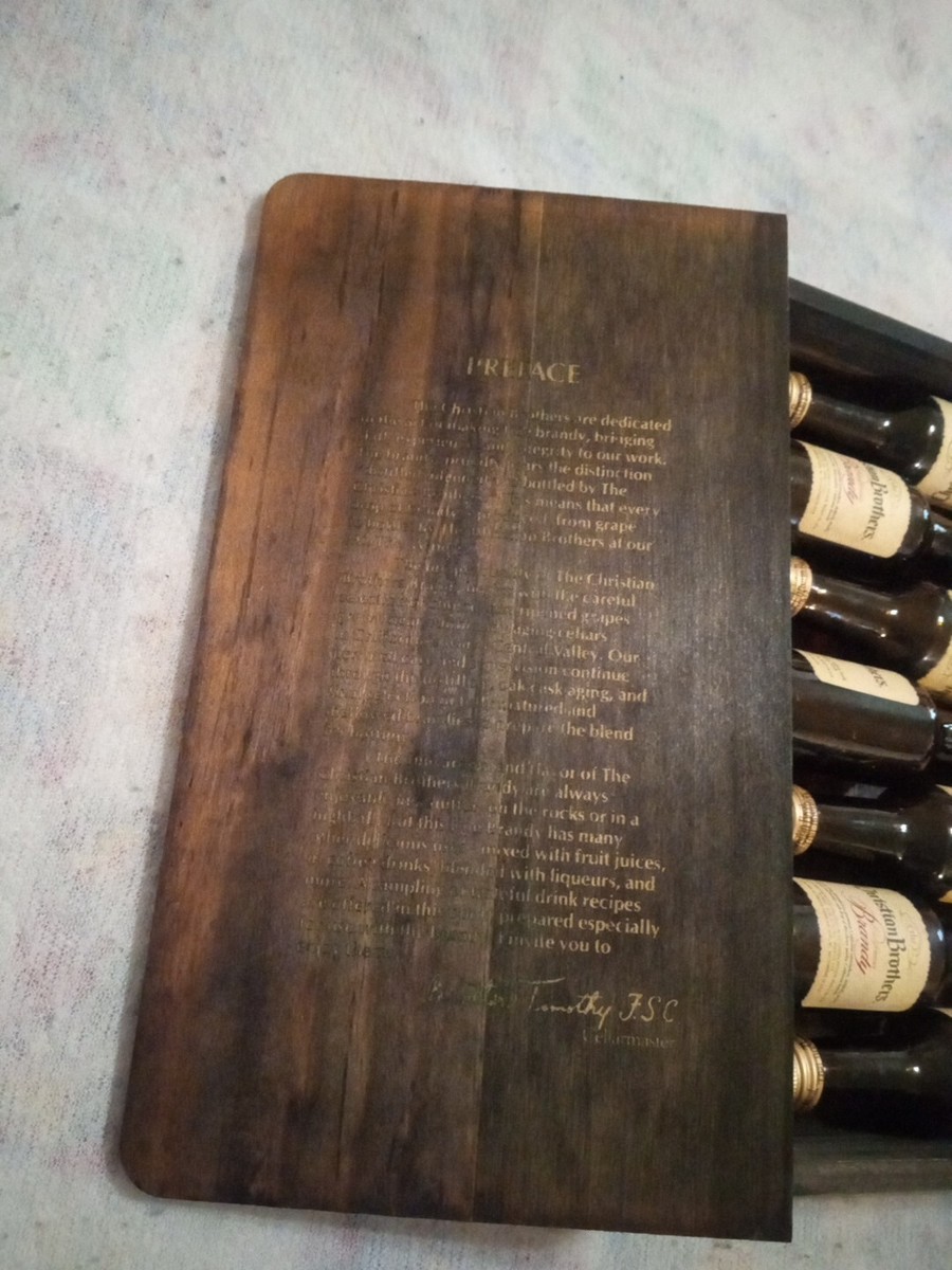 Vintage Christian Bros Brandy Book Wooden Box Complete With 7