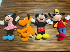 Vintage Disneys Playskool Mickey Mouse Goofy Mini Pluto Lot Plush Collectable