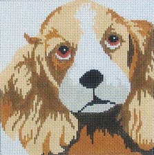 Cocker Spaniel Hand Painted Needlepoint Canvas