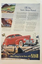 1940 Nash Four Door Sedan Red car Vintage Ad the one youve always wanted