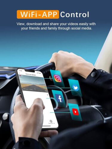 Dash Camera Front FHD 1080P Dash Cam For Cars Night Vision WiFi, G-Sensor, APP - Picture 3 of 9