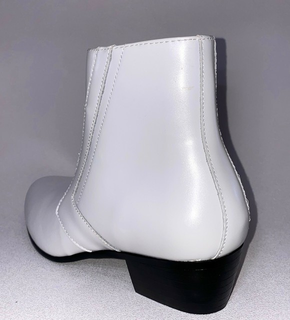Ditalo by Globe 6832 Mens White Leather Side Zip Cuban Heel Boots eBay