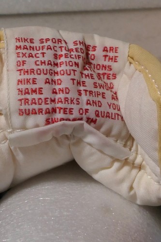 VINTAGE NIKE ALL COURT 1980 WHITE CANVAS AND RED LEATHER MENS US SIZE 13 - Picture 11 of 11