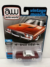 Rare Auto World Vintage Muscle 1974 Dodge Challenger Rallye Ultra Red Chase