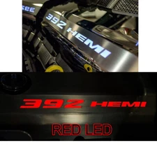 Polished Fuel Rail Covers w/ Red LED Inlay for 2011-2022 6.4L 392 Automatic