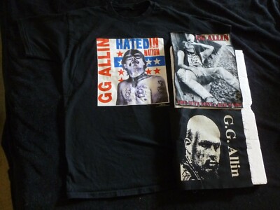 GG ALLIN - Vintage Shirt & BACK PATCH - Hated in the Nation YOU GIVE LOVE +Bonus