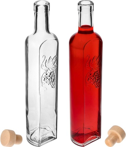 500 ml Dekorative Flasche Karaffe/Weinflasche Leere Glasflasche mit Korken - Bild 4 von 8