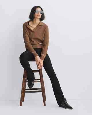 NWT Rag & Bone Women's Monti Extra Fine Merino Wool Polo Knit Sweater XS $295