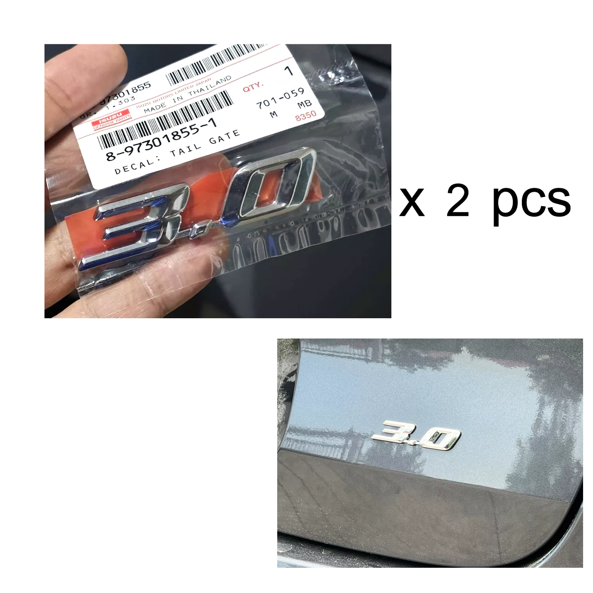 8973018551 Genuine 3.0 Logo Tail Gate Emblem Badge Isuzu D-MAX