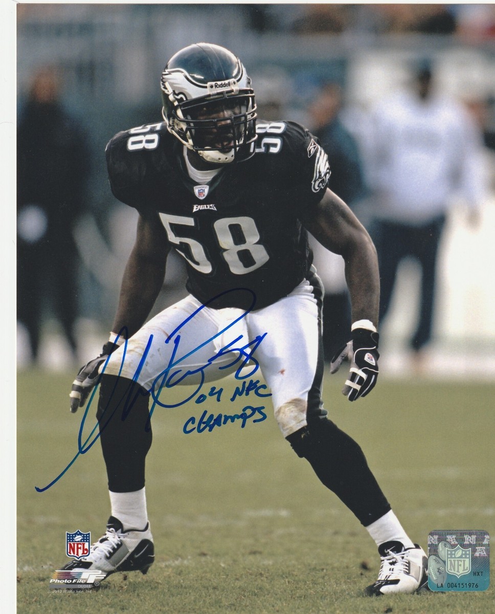 IKE REESE PHILADELPHIA EAGLES 2004 NFC CHAMPS ACTION SIGNED 8x10
