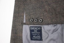 Vintage Givenchy sport coat mens 42/44 windowpane plaid patch pockets wool notch