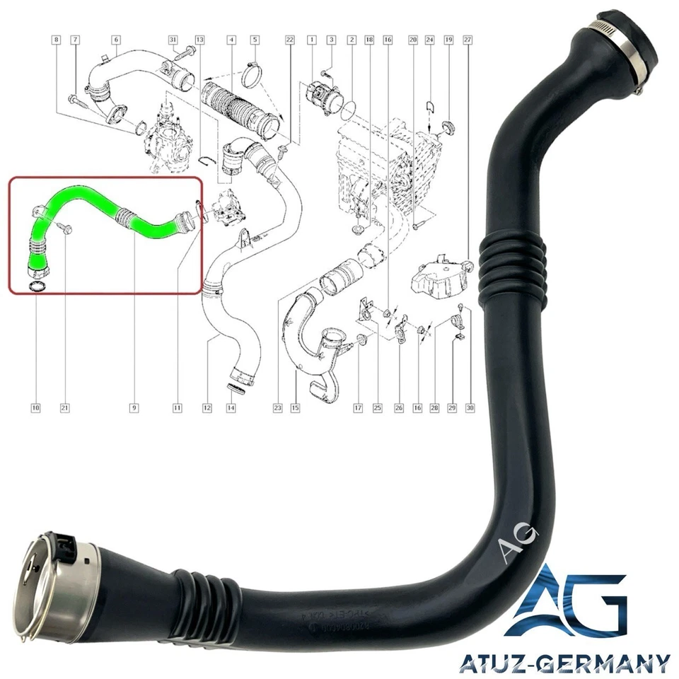 Original AG Ladeluftschlauch für Renault MEGANE III 1.9dCi 131 PS 8200804000 - Bild 3 von 4