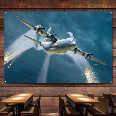 C-130J-30 Super Hercules Transport aircraft Wall Art Flag Aviation Poster Banner