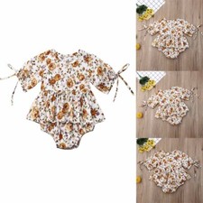 Newborn Baby Girl Floral Romper Jumpsuit Long Sleeve Tops set Infant Outfits