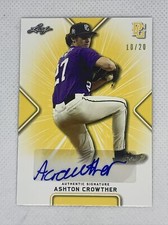 2021 LEAF PERFECT GAME YELLOW ASHTON CROWTHER PAPER RC AUTO # 10/20