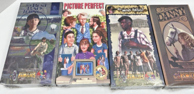4 VHS lot - Feature Films For Families -No More Baths- Danny... Sealed