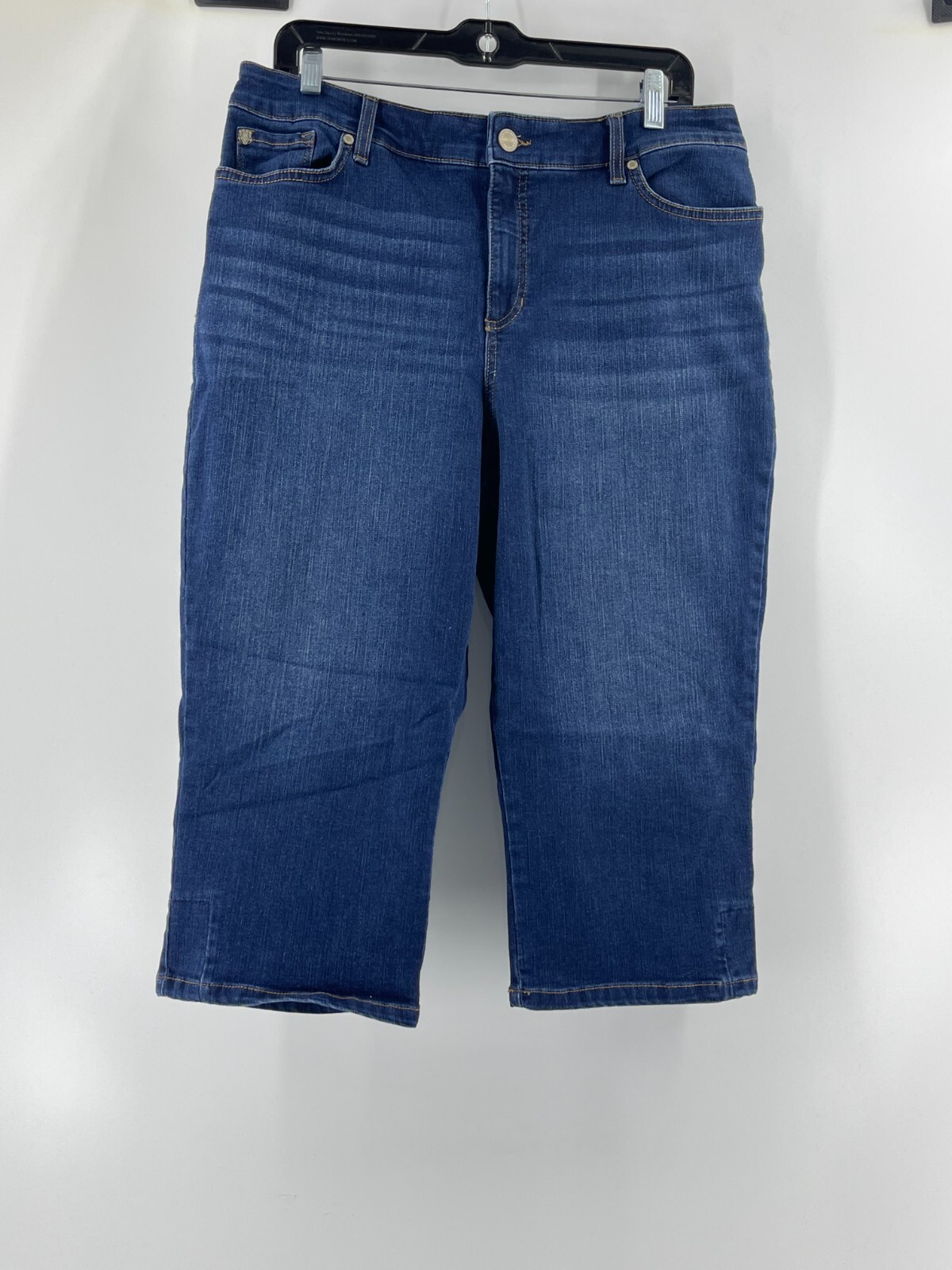 Bandolino Women's Mandie Skimmer Denim Cropped High Rise Jeans Size 14