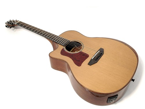 Left Hand Caraya Solid Top Electric-Acoustic guitar with MP3 Player/Recorder - Picture 5 of 12