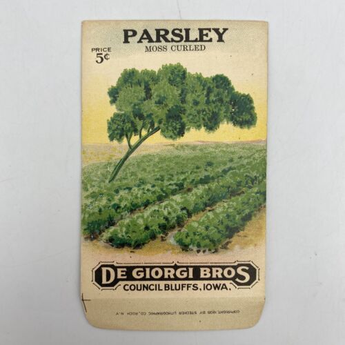 Antique Paper Seed Packet - De Giorgi Bros Seed Co. - Moss Curled Parsley - Picture 1 of 6