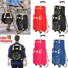 2Pcs/Set Rolling Luggage Duffel Spinner Wheeled Suitcase & Travel Tote Carry Bag
