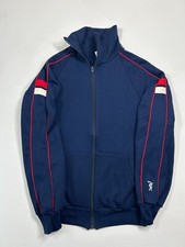 Vintage Discus Athletic Track Jacket Mens Medium Blue Red Tultex 80s Made In USA