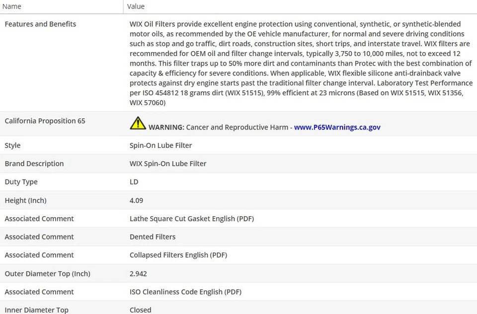 Filtro de óleo tipo fabricante de equipamento original WIX para LINCOLN MKX 2009-2010 V6-3,5L - Imagem 3 de 4