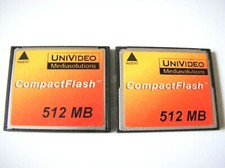 ... 2 x 512MB Compact Flash Card (2 x 512 MB karta CF ) UNIVIDEO używana ....
