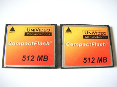 ... 2 x 512MB Compact Flash Card ( 2 x 512 MB CF Karte ) UNIVIDEO gebraucht ....