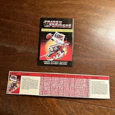 Mexico G1 transformers ratchet, instructions and tech Spec