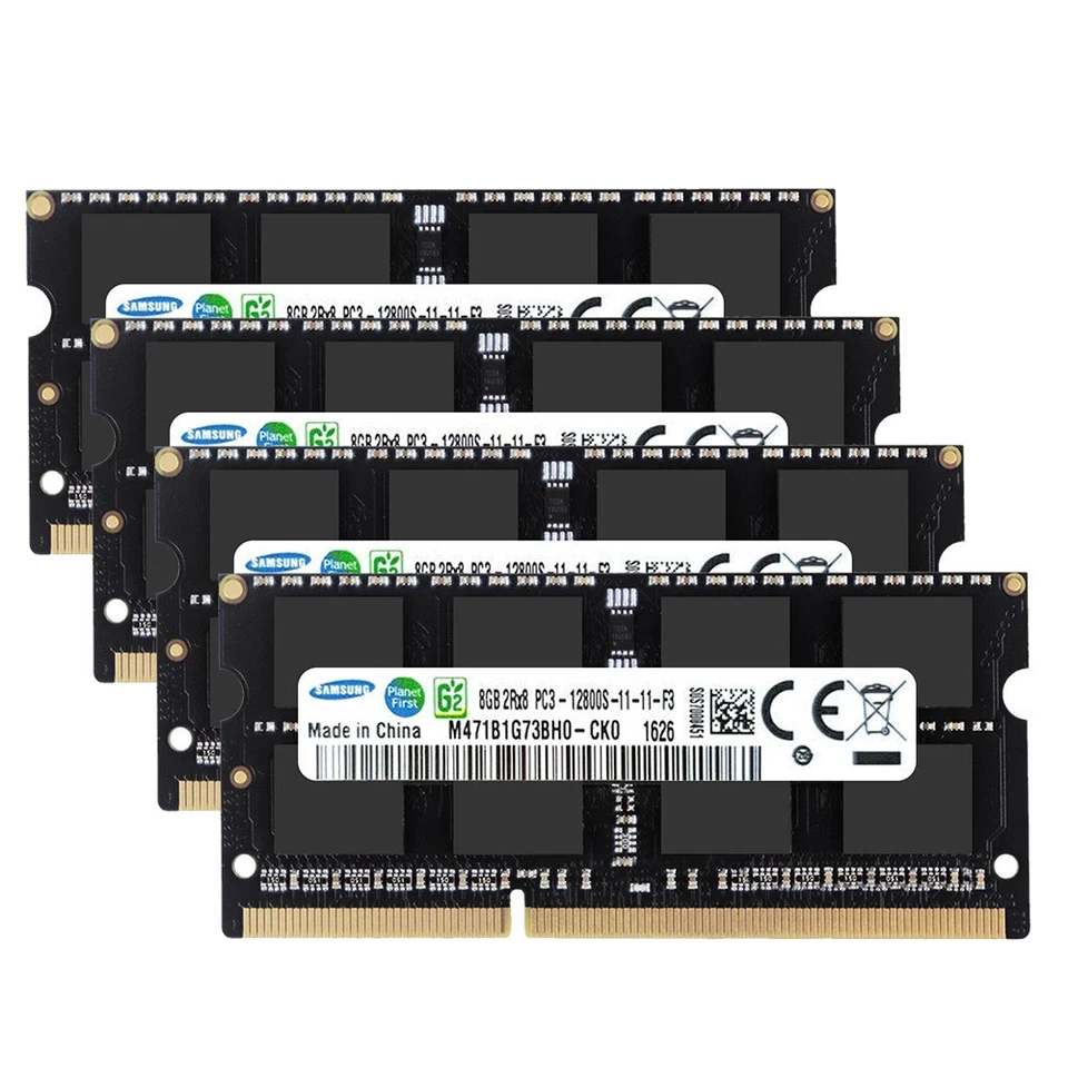 32GB 16GB 8GB DDR3 1600MHz PC3-12800S 204Pin SODIMM Laptop RAM Samsung LOT Black - Image 2 of 4