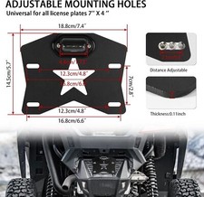 Utv License Plate Holder with Light Aluminum License Plate UTV License Plate